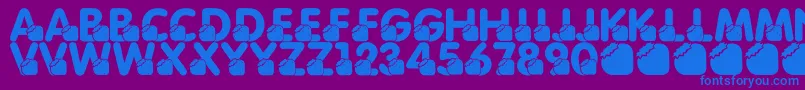 LmsMomsBirthdayTreat Font – Blue Fonts on Purple Background
