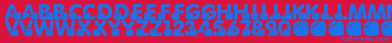 Шрифт LmsMomsBirthdayTreat – синие шрифты на красном фоне