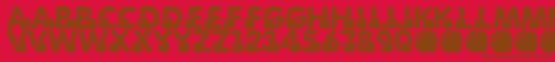 フォントLmsMomsBirthdayTreat – 赤い背景に茶色の文字