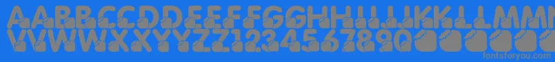フォントLmsMomsBirthdayTreat – 青い背景に灰色の文字