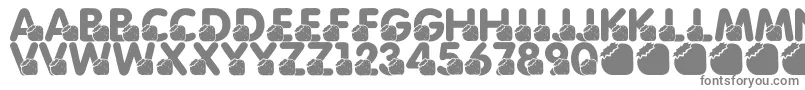 LmsMomsBirthdayTreat-fontti – harmaat kirjasimet valkoisella taustalla