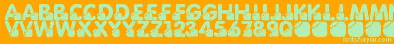 LmsMomsBirthdayTreat-Schriftart – Grüne Schriften auf orangefarbenem Hintergrund