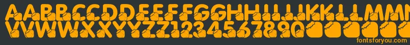 LmsMomsBirthdayTreat Font – Orange Fonts on Black Background