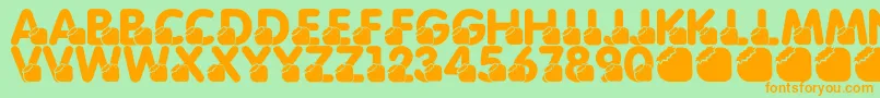 LmsMomsBirthdayTreat Font – Orange Fonts on Green Background