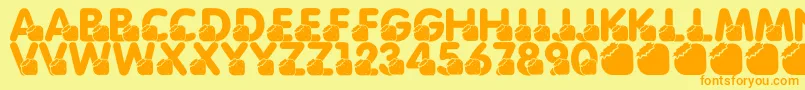 LmsMomsBirthdayTreat Font – Orange Fonts on Yellow Background
