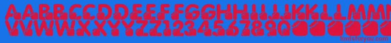 LmsMomsBirthdayTreat Font – Red Fonts on Blue Background