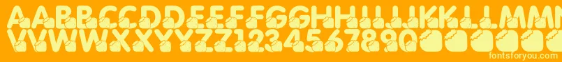 Czcionka LmsMomsBirthdayTreat – żółte czcionki na pomarańczowym tle