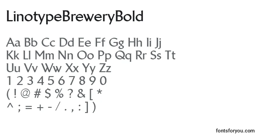 Czcionka LinotypeBreweryBold – alfabet, cyfry, specjalne znaki