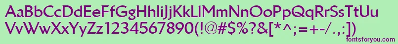 LinotypeBreweryBold Font – Purple Fonts on Green Background