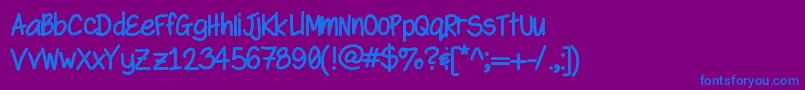 Czcionka Swaggerbold – niebieskie czcionki na fioletowym tle