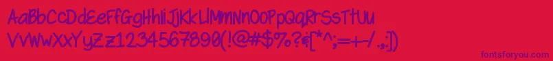 Swaggerbold Font – Purple Fonts on Red Background