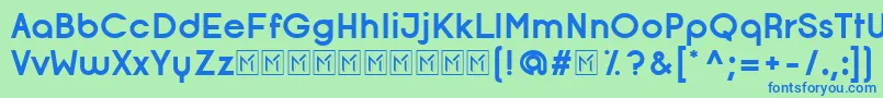 フォントOpificioBold – 青い文字は緑の背景です。