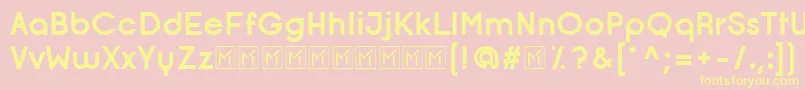 OpificioBold-Schriftart – Gelbe Schriften auf rosa Hintergrund