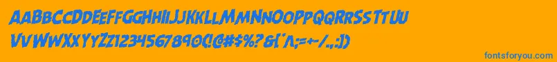 フォントHorroweenrotal – オレンジの背景に青い文字