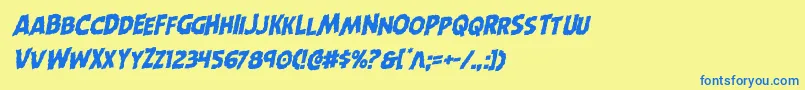 Horroweenrotal Font – Blue Fonts on Yellow Background