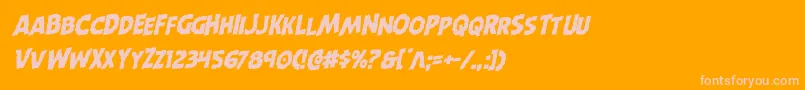 Horroweenrotal Font – Pink Fonts on Orange Background