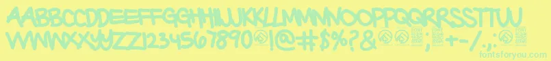 BarterwithagypsyBold Font – Green Fonts on Yellow Background