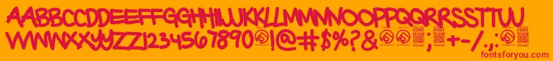 BarterwithagypsyBold Font – Red Fonts on Orange Background