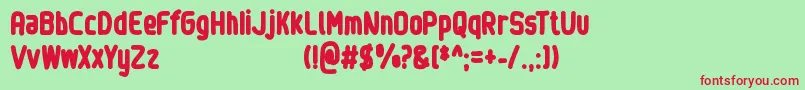 SinewyPersonalUseOnly Font – Red Fonts on Green Background