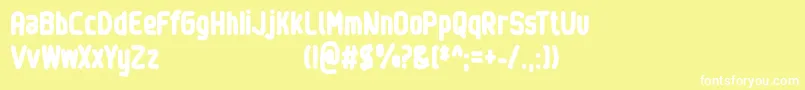 SinewyPersonalUseOnly Font – White Fonts on Yellow Background