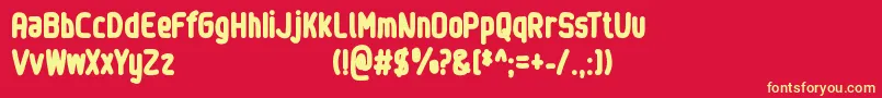 SinewyPersonalUseOnly Font – Yellow Fonts on Red Background