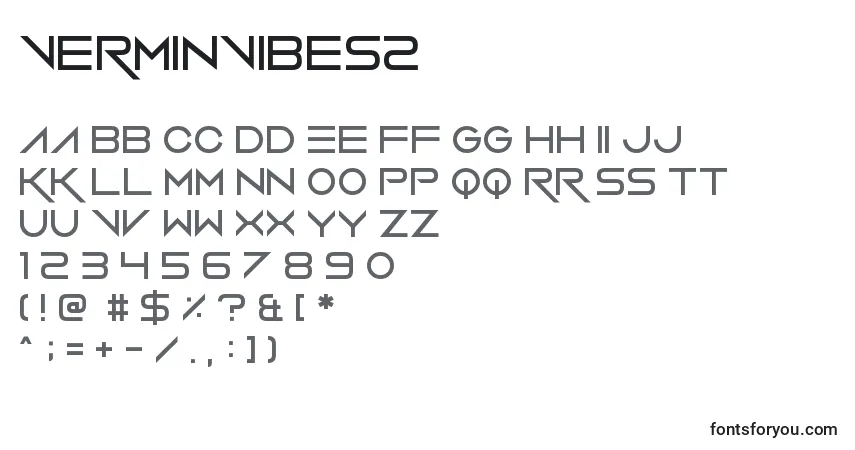 Fuente VerminVibes2 - alfabeto, números, caracteres especiales