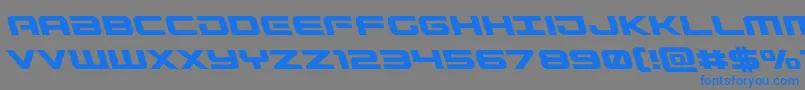 Gunshipleftフォントについての詳細 フォントGunshipleft – 灰色の背景に青い文字