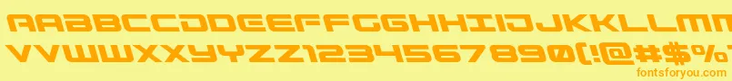 Fonte Gunshipleft – fontes laranjas em um fundo amarelo