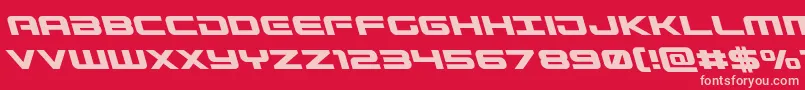 Fonte Gunshipleft – fontes rosa em um fundo vermelho