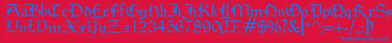 DiamondGothic Font – Blue Fonts on Red Background