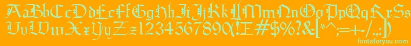 DiamondGothic Font – Green Fonts on Orange Background