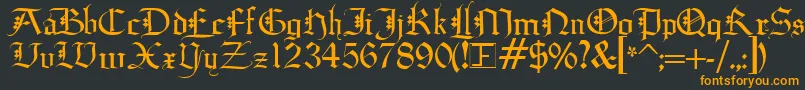 フォントDiamondGothic – 黒い背景にオレンジの文字