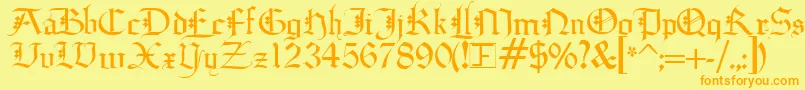 DiamondGothic Font – Orange Fonts on Yellow Background