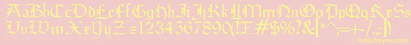 DiamondGothic Font – Yellow Fonts on Pink Background