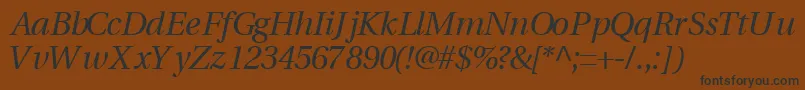VeracitysskItalic-Schriftart – Schwarze Schriften auf braunem Hintergrund