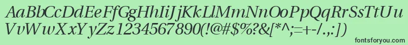 VeracitysskItalic Font – Black Fonts on Green Background