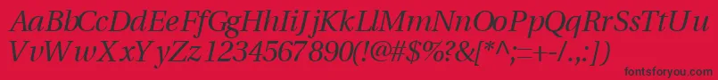 VeracitysskItalic Font – Black Fonts on Red Background