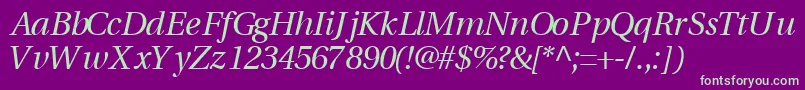 VeracitysskItalic Font – Green Fonts on Purple Background