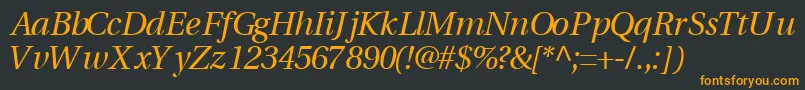 VeracitysskItalic Font – Orange Fonts on Black Background