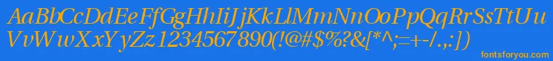 VeracitysskItalic Font – Orange Fonts on Blue Background