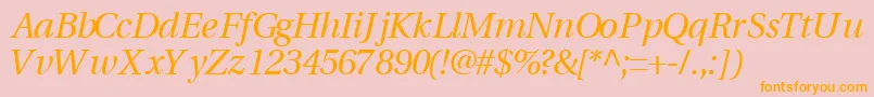 VeracitysskItalic Font – Orange Fonts on Pink Background