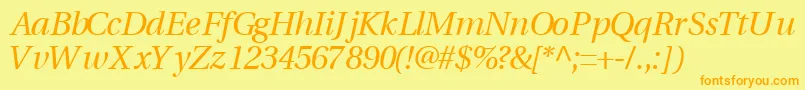 VeracitysskItalic Font – Orange Fonts on Yellow Background