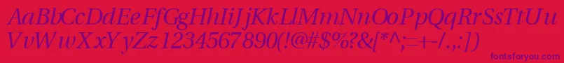 VeracitysskItalic Font – Purple Fonts on Red Background