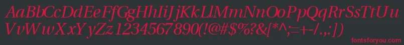 VeracitysskItalic Font – Red Fonts on Black Background