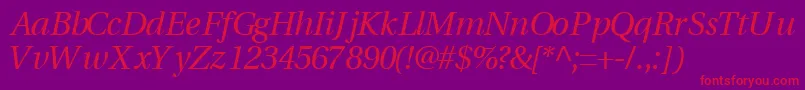 VeracitysskItalic Font – Red Fonts on Purple Background