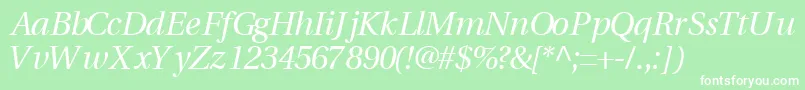 VeracitysskItalic Font – White Fonts on Green Background