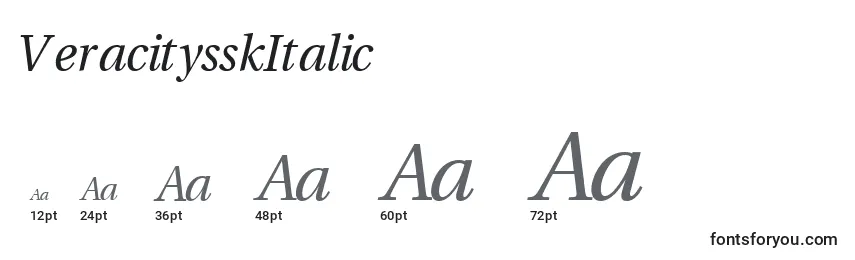 Размеры шрифта VeracitysskItalic