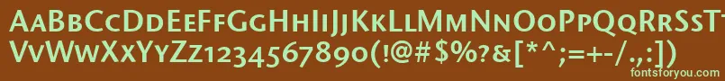 StoneSansSemScItcTtSemi-fontti – vihreät fontit ruskealla taustalla