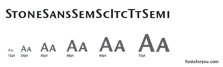 StoneSansSemScItcTtSemi Font Sizes