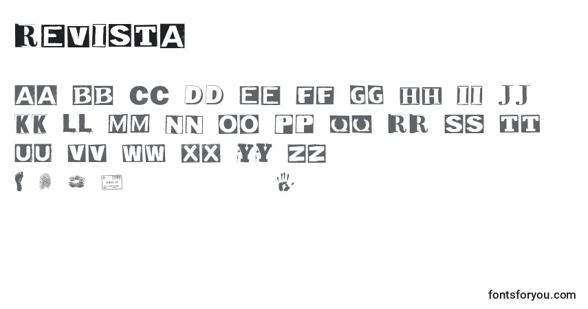 Czcionka Revista – alfabet, cyfry, specjalne znaki